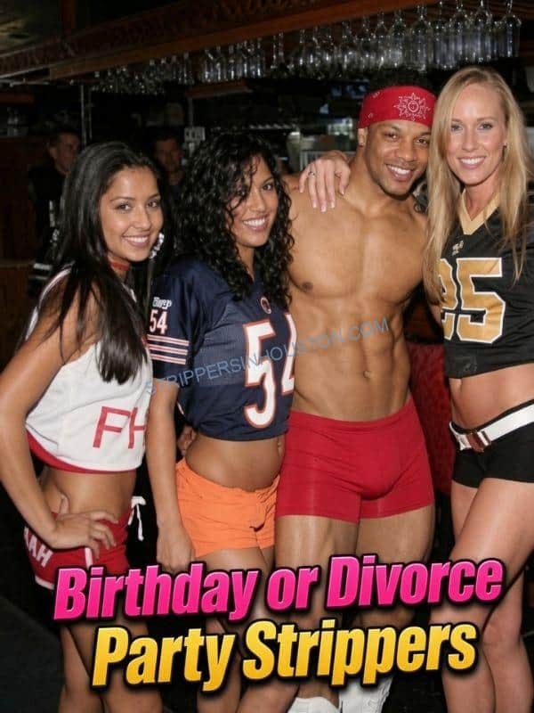 Party strippers at a Houston birthday and divorce party celebration