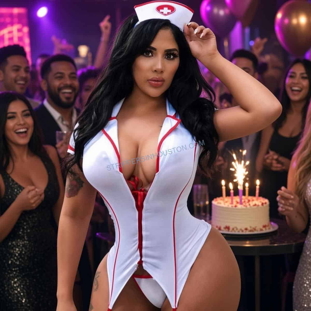 Birthday party stripper performing at a Houston celebration
