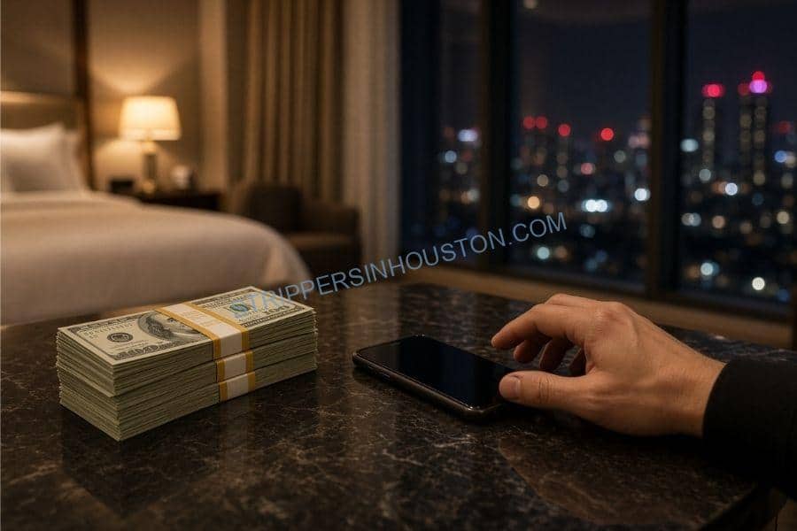 dancer counting cash after a private booking