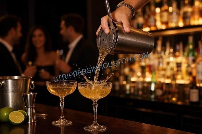 cocktails on a bar counter